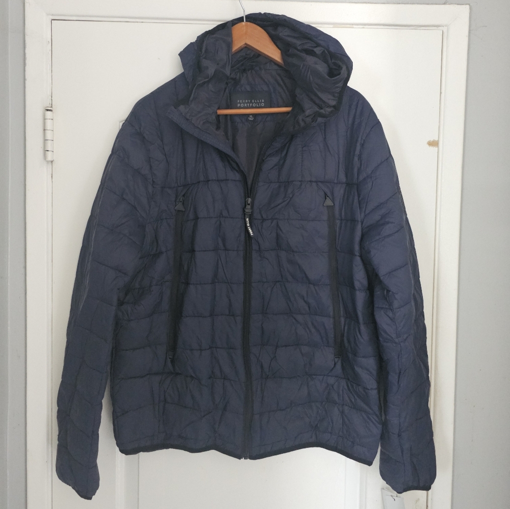 Men's Perry Ellis Gray Puffer Jacket XL